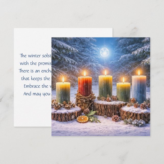 Tarjeta de Solsticio de Invierno con Poema Espirit (Anverso / Reverso)