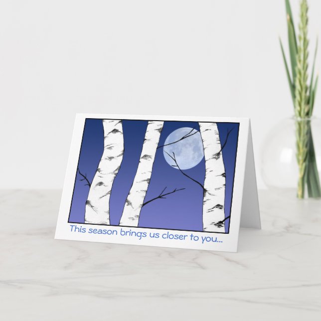 Tarjeta de solsticio/Navidades de los pájaros de i (Anverso)