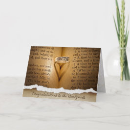 Tarjeta de sombra de corazón del anillo del boda