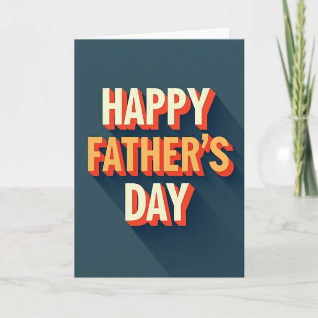 Tarjeta de Sombra Larga del Día del Padre Genial (Anverso)