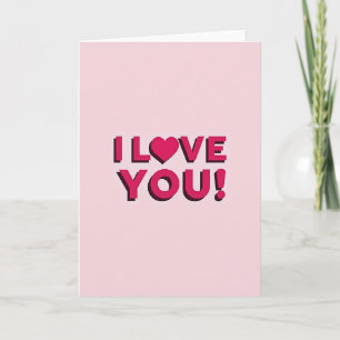 Tarjeta de sombra rosa te amo