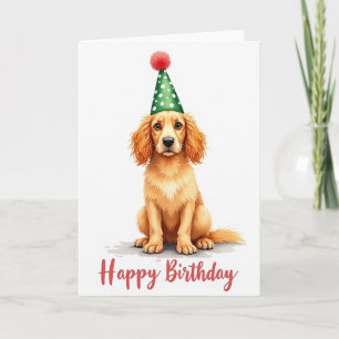 Tarjeta de sombrero de cachorro pintado dulce