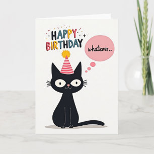Tarjeta de sombrero de fiesta de gato estilizado