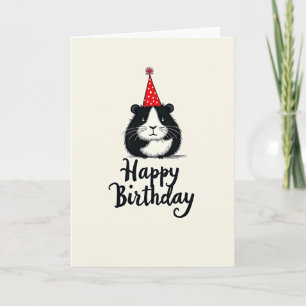 Tarjeta de sombrero de fiesta de roedor alegre