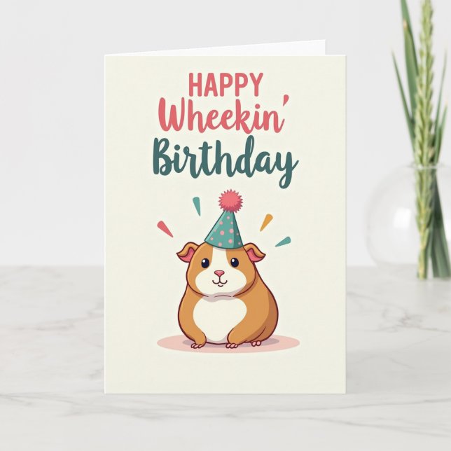 Tarjeta de sombrero de fiesta de roedor caprichoso (Anverso)