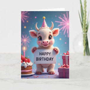 Tarjeta de sombrero de fiesta de ternera festiva