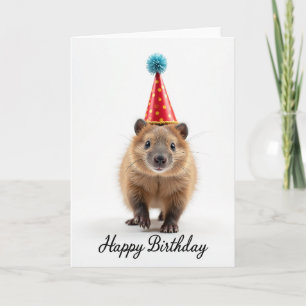 Tarjeta de sombrero de fiesta para animal peludo
