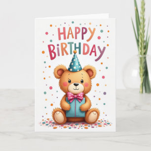 Tarjeta de sombrero de oso festivo