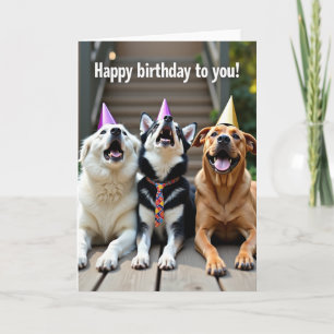 Tarjeta de sombreros de cumpleaños festivos para c
