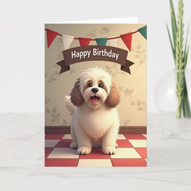 Tarjeta de sonrisa canina caprichosa (Anverso)