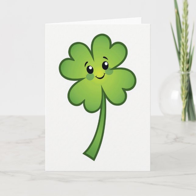 Tarjeta de sonrisa con forma de corazón de trébol (Anverso)