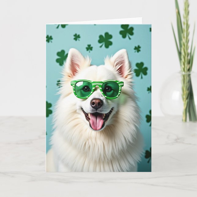 Tarjeta de sonrisa de perro con gafas de sol (Anverso)