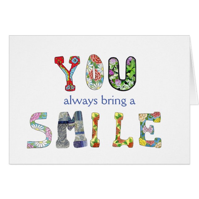 Tarjeta de sonrisa interior en blanco (Anverso (Horizontal))