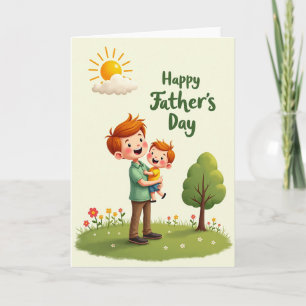 Tarjeta de sonrisas vívidas del Día del Padre