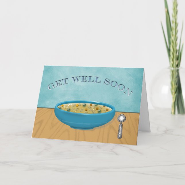 Tarjeta de sopa de pollo para ponerse bien (Anverso)