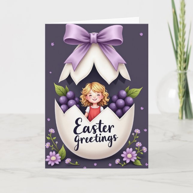 Tarjeta de sorpresa alegre de Pascua (Anverso)