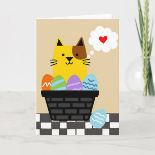 Tarjeta de Sorpresa de Huevo de Gatito Adorable