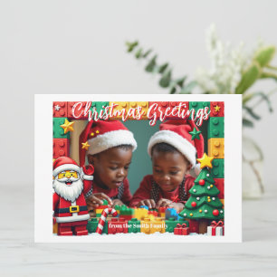 tarjeta de sorpresa de pila de Santa de Navidad