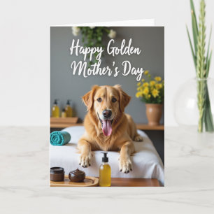 Tarjeta de Spa para el Día de la Madre Golden Dog