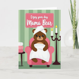 Tarjeta de Spa para el Día de la Madre Oso Dulce