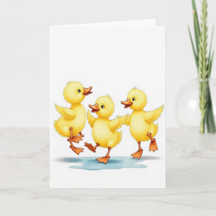 Tarjeta de Splash de Tres Pollitos Lindos