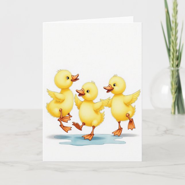 Tarjeta de Splash de Tres Pollitos Lindos (Anverso)