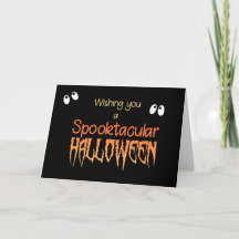 Tarjeta de Spooktacular Halloween con los ojos