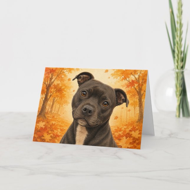 Tarjeta de Staffordshire Bull Terrier (Anverso)
