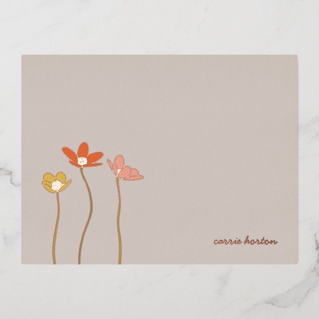 Tarjeta de Stationery Floral Floral de flores silv (Anverso)