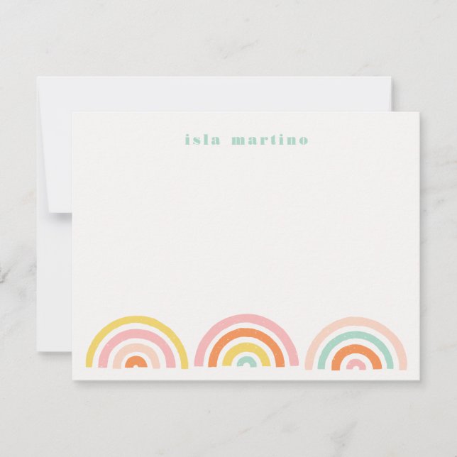 Tarjeta de Stationery para niños con arcos de lluv (Anverso)