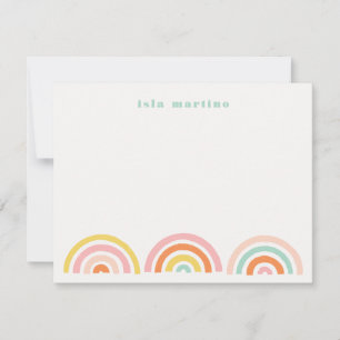 Tarjeta de Stationery para niños con arcos de lluv