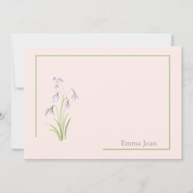 Tarjeta de Stationery Personalizada con Flora de N (Anverso)