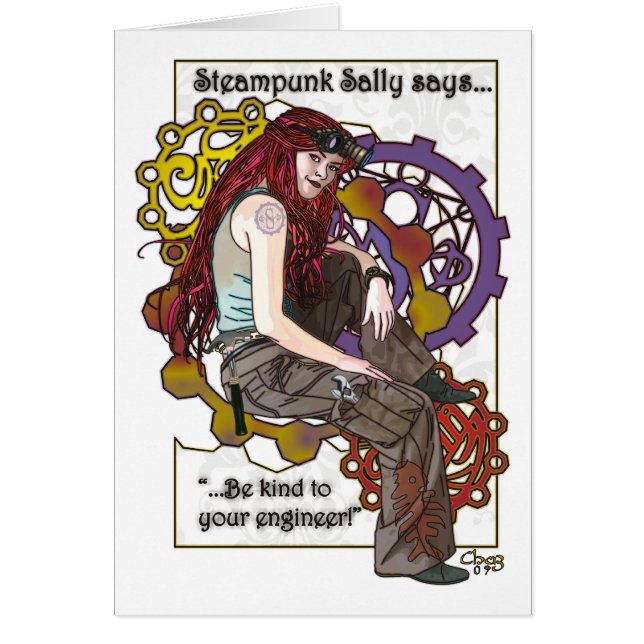 Tarjeta de Steampunk Sally (Frente)