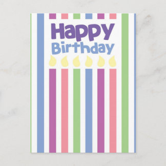 Tarjeta de stripey feliz cumpleaños