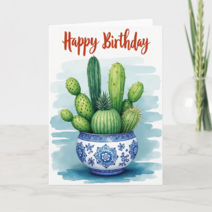 Tarjeta de Suculentas con Acuarela Alegre