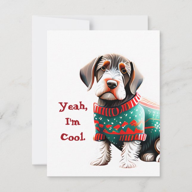 Tarjeta de sudadera para Navidades de punteros con (Anverso)