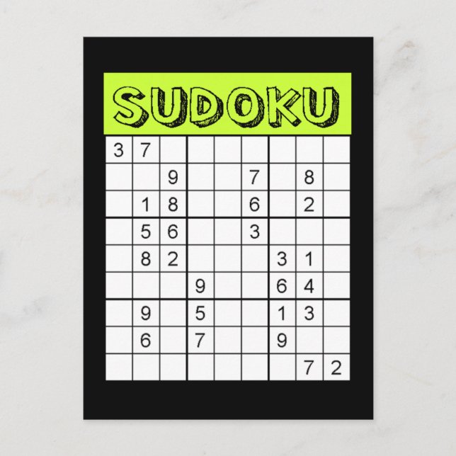 Tarjeta de Sudoku (Anverso)