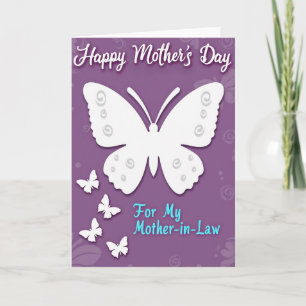 Tarjeta de Suegra con Letra Azul Turquesa