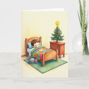 Tarjeta de sueño de Navidad para niños