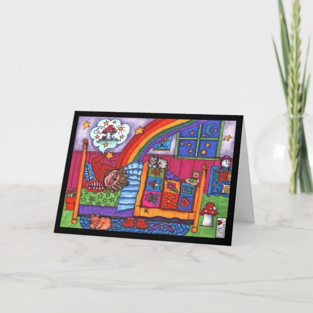 Tarjeta de sueños de hongos de Sleepy Gnomie (Anverso)