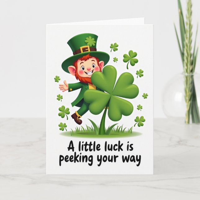 Tarjeta de Suerte con Patrón de Corazón (Anverso)