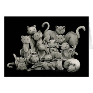 Tarjeta de suerte de 13 gatos negros