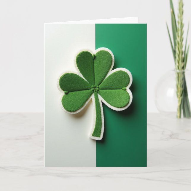 Tarjeta de Suerte Fuzzy Shamrock (Anverso)