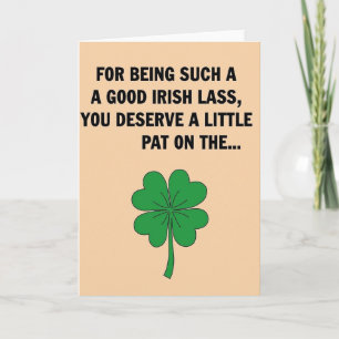 Tarjeta de Suerte para Buena Muchacha Irlandesa