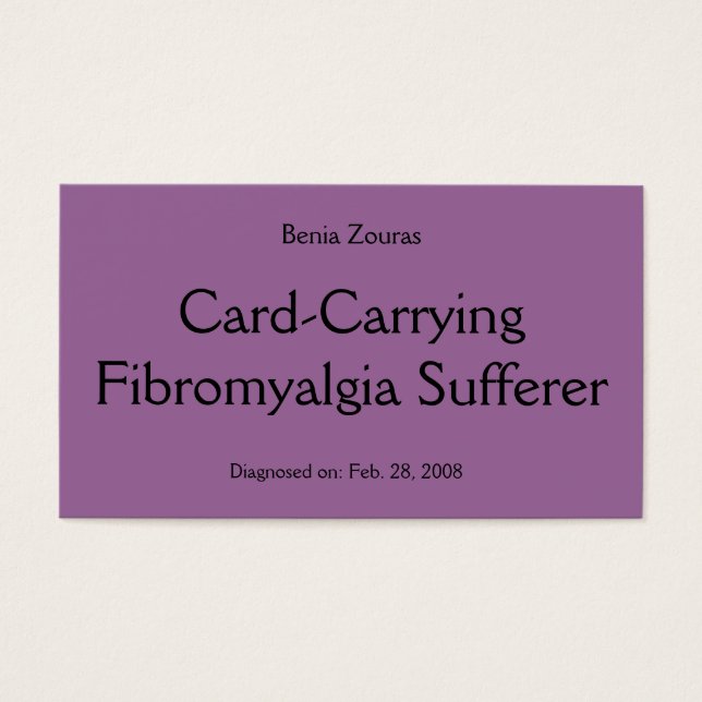 Tarjeta de Sufridor de Fibromialgia de porte con t (Frente)