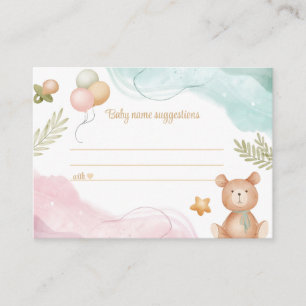 Tarjeta de sugerencia de nombre del bebé