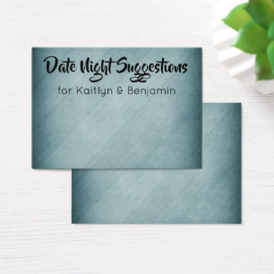 Tarjeta de Sugerencias de Noche de Cita con Azul T