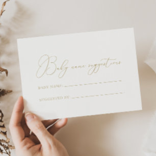 Tarjeta de sugerencias de nombre de bebé de Moda c