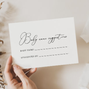 Tarjeta de sugerencias de nombre de bebé Minimalis