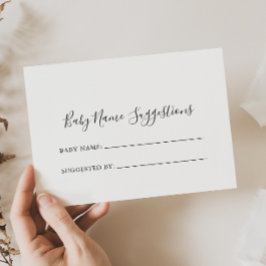 Tarjeta de sugerencias de nombre de bebé Minimalis